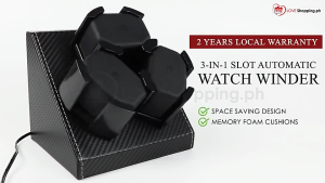 3 Slots in 1 Automatic Watch Winder Watch Storage Display Bi-directional Rotation- Carbon Fiber