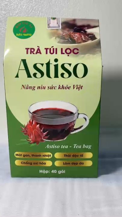 Trà túi lọc atiso Bảo Khang (hộp 40 gói), trà hoa atiso, trà thanh nhiệt, mát gan, nổi mề đay, vàng da, gan yếu, đẹp da, giảm cân