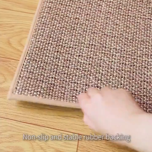 Kitchen Floor Mat Carpet Water Absorption and Oil Absorption Non-Slip Linen Carpet Laundry Room Mat Entrance Doormat Nordic Carpet Long Runner Rug