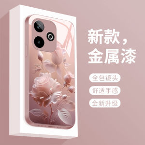 Oppo A5 Vitality Edition Liquid Glass Phone Case Rose Fog Color Full Lens Protection Shockproof Elegant Creative Womens Model