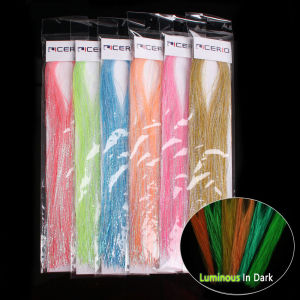 50cm/19.69inch Long Luminous Flashabou Tinsel Fly Tying Material Streamer Trout Sea Fishing Lure Jig Lure Bucktail Skirts