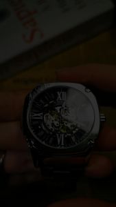 T-WINNER | WINNER Business Skeleton Mechanical Watch for Men Square Fashion Self Winding Watches Stainless Steel Strap Casual Wristwatches
