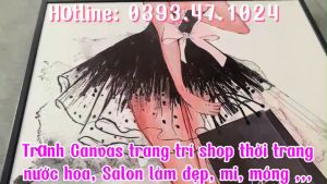 Tranh trang trí shop thời trang phong cách hiện đại in vải canvas đã có khung và đinh treo nhiều size - nhận làm theo kích thước yêu cầu