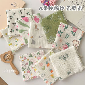 INS Baby Saliva Towel Pat Towel Class a Pure Cotton Gauze Towel Baby Square Scarf Kids Handkerchief Face Towel Soft