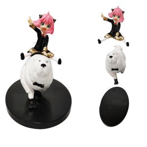 Bandai | 14cm SPY×FAMILY Anya Anime Figure Bond Anya Forger Action Figures Kawaii Girl Riding Dog Figurine PVC Collection Model Doll Toy