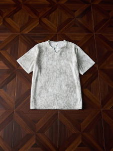 OUMULONG | Tie Dye Design Ice Silk Cool V-Neck 5/8 Sleeve Mens T-Shirt