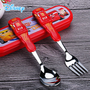 Disney Baby Spoon and Fork Set 2 Years Old 3 Infants 5 Training Chopsticks 6 Fruit Spoon Fork Childrens Stainless Steel Tableware