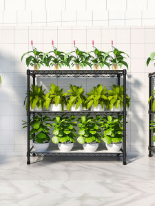 GFSDIY | Plant Adjustable Mobile Iron & Stainless Steel Multi-Layer Shelving