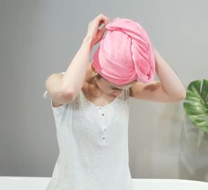 Handuk Keramas Handuk Rambut Magic Handuk Kepala / Handuk Pengering Rambut Berkancing Handuk Turban Topi Keramas Handuk Mandi Kepala Terlaris