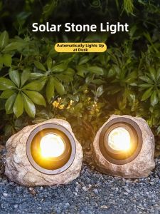 Maiyu | Solar Outdoor Stone Accent Light Waterproof Garden Decor