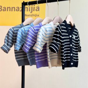 Spring and Autumn Baby Spring and Autumn Knitted Cardigan New Arrival Male and Female Baby Cotton Knitwear Open Button Small Coat Kids Tops Sweater
