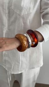 Ingemark | Ingemark 3 Styles Vintage Chunky Resin Bangles for Women New Trendy Punk Irregular Stack Bracelets Couple Jewelry Accessories