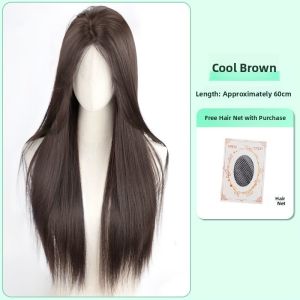 MONLEYTA | Womens Long Straight Hair Wig Thin Summer Style Airy Bangs Sweet Natural Look Full Head Lolita Round Face Popular JK