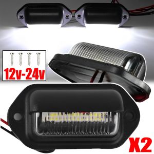 2PCS Car License Number Plate Light Waterproof Auto Truck RV Trailer Tail License Plate White Lighting Bulb Lamps LED Light 12-24V