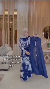 LANGSUNG KIRIM GAMIS  SUPER JUMBO PLUS BLAZZER CERUTY PISAH/GISEL/ Gamis MONALISA JUMBO XXXL LD 130[ BB 95-120 KG] //OUTER CERUTY BEBYDOLL