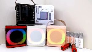 Loa Bluetooth Karaoke Kèm 2 Mic YS-307 hát ấm không dây có led RGB nháy theo nhạc bass mạnh công suất 30W xách tay - bảo hành 12 tháng