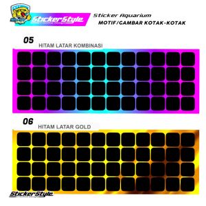 Stiker Background Kaca Aquarium / Wallpaper Fish Tank Backdrop / Sticker Kaca Aquarium Kotak Kotak