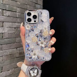 for Honor X9D X7D 90 200 400 70 50 Lite Smart X7C X9C Magic 6 Pro X6A X8A X9A X9B X8B X7B Full Rhinestone Flowers Phone Case Bling