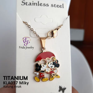 Kalung Anak Titanium Anti Karat & Liontin Miki Mini: Kla037