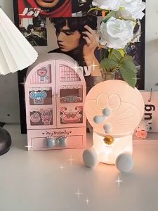 Ningmeng Cute Doraemon Night Light Cartoon Wireless Paip Light LED night light Bedside lamp pat lamp Table Lamp desk lamp desktop lamp Birthday Gift Mood light Ambient Light sleeping light sleep lamp
