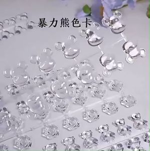 ชาร์ตสีรูปหมี ชาร์ตโชว์สี แผ่นชาร์ตรูปหมี ชาร์ตทาเล็บสีใส ชาร์ต3D มี4แบบ