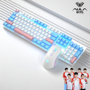 AULA | Gaming & Office Mechanical Keyboard with Blue Switches Hot Swappable Wired Keyboard and Mouse Set