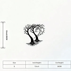 CIFbuy | CIFBUY Iron Wall Art Tree Of Life Heart Metal Plaque Art Deco Design For Home Garden Decor Sign