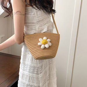 กระเป๋าถือทรงถังผ้าถักแฟชั่น กระเป๋าสะพายไหล่ข้างเดียวสำหรับผู้หญิง กระเป๋าถือแบบลำลอง กระเป๋าถือทรงถัง กระเป๋าถือแบบสะพายข้าง กระเป๋าถือแบบสะพายไหล่ข้างเดียว