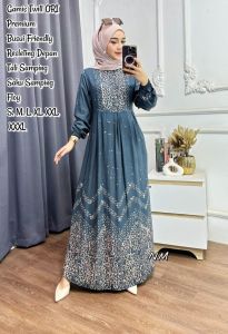batik Gamis twill kancing depan dan ada saku samping