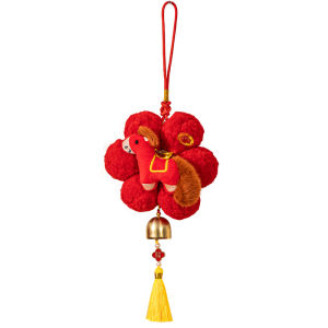 YUEXIAOQI | Plush Red Flower Decorative Hanging Ornament for Home and Car