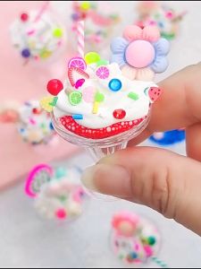 DIY Mainan Ice Cream Set Mainan Es Krim Cup Guka Set Mainan Anak Perempuan Hadiah Ulang Tahun Anak