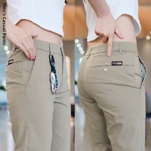 Ice Silk Loose Straight Leg Mens Casual Pants Thin Summer Breathable Long Trousers Versatile Lightweight Comfortable Shorts