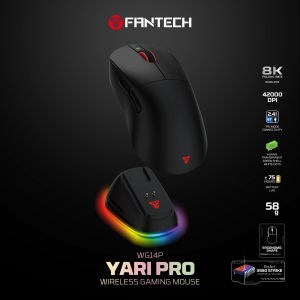 Fantech | FANTECH YARI E WG14E Gaming Mouse Wireless Right-handed Ergonomic Mice 70H Usage Time PAW3311 1000Hz RGB Mouse for PC
