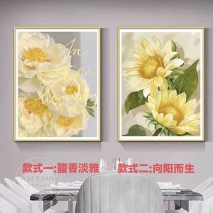 Mona Lisa Cross Stitch Modern Simple Cotton Fabric Bedroom Living Room Small Piece Handmade Full Embroidery Floral Pattern