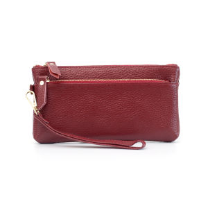 Genuine Leather Mini Purse Womens Mini Key Three-Layer South Korea Ladieswear Hand-Held Cowhide Purse Minimalist Small Zip Wallet
