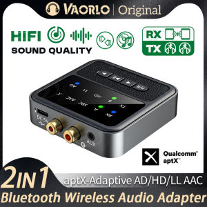 Original Aptx Bluetooth 5.4 Audio Receiver Transmitter 2 in 1 3.5MM AUX RCA aptX-Adaptive AD/HD/LL AAC Multipoint HiFi Wireless AdapterWith Mic For Car Kit Computer TV