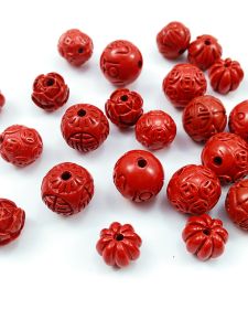 High Content Cinnabar Money round Beads Single Carving round Beads Dragon Ball Lotus Beads DIY Xingyue Bodhi Bead Accessories