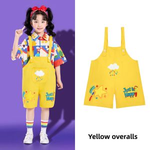 Gasvr | Childrens Cheerleading Performance Outfits Dopamine Suspenders Chorus Class Uniforms