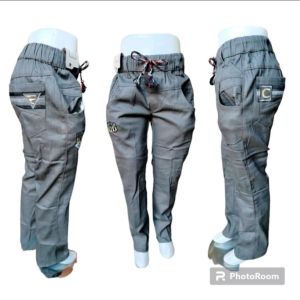 Celana Panjang Anak Laki-laki Cowok 7-15 Th Polos Katun Chinos Stretch Melar Halus 4 Kantong