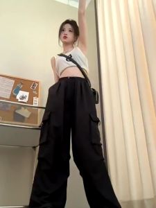 Celana Kulot Cargo Wanita Highwaist Loose Pants Korean Style | Celana Cargo Wanita