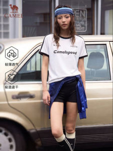 CAMEL | Retro Moisture-wicking Raglan-fitting T-Shirt Womens