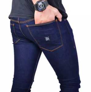 Celana Jeans Pria Slimfit Warna Biru Tua & Bahan Ngaret Harga Terjangkau