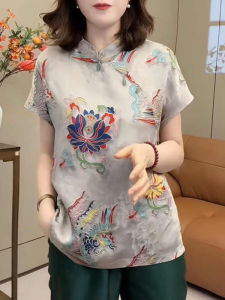 DAIXIANGFEIZI | Satin Summer Short Sleeve Womens Shirt