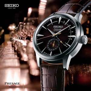 ĐỒNG HỒ NAM CHÍNH HÃNG Seiko SSA393J1 Automatic Presage Cocktail Black Cat Martini Black Dial & Leather For Men