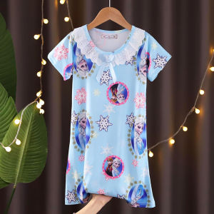 New Baby Girl Kuromi Nightgown Summer Children Short SLeeve Cartoon Nightdress Girls  Clothing Childrens Pajamas Dress 3-12T