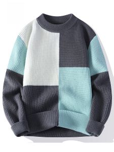 ROMON | Romon Mens Knitted Sweater Casual Thickened Hooded Round Neck Pullover Winter Warm Fashionable Youth Style Long Sleeve Loose Fit