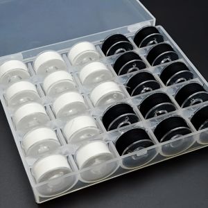 25 Cuộn Chỉ May Đen Trắng Cuộn Chỉ Thay Thế Cho Máy May Gia Đình 100% Polyester Dùng Cho Thêu