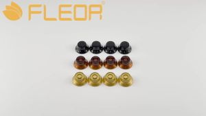 FLEOR | FLEOR 4PCS Top Hat Bell 24 Fine Splines Guitar Knobs LP Control Knobs 24-Tooth Electric Guitar Parts