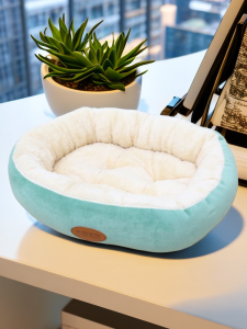 Large Size Washable Pet Bed Thickened Plush Cat Kitten Nest Warm Home Use Dog Bed round Shape Dog House Multi-Scenario Universal