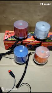 Lampu rotary/rotator kedip 9 flash blitz 12-24volt DC magnet putih